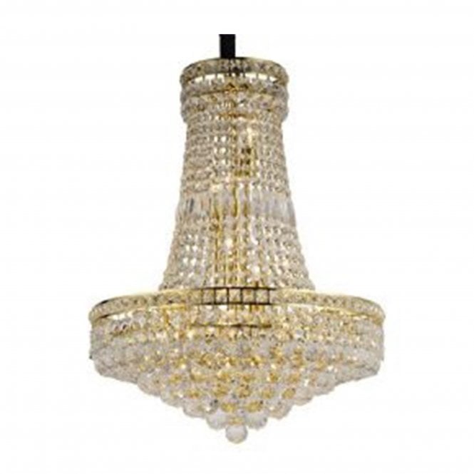 Diyas Diyas IL32090 Frances Pendant 14 Light French Gold/Crystal