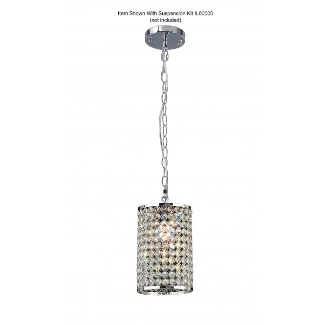 Diyas Diyas IL60002 Kudo Cylinder Shade - Polished Chrome/Crystal - 15cm - Shade Only