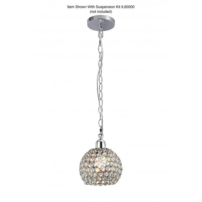 Diyas Diyas IL60004 Kudo Ball Shade - Polished Chrome/Crystal - 15cm - Shade Only