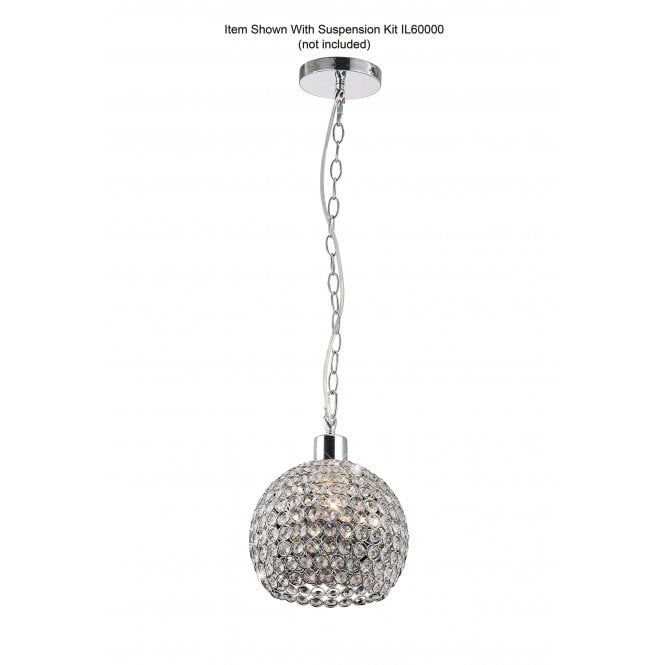 Diyas Diyas IL60007 Kudo Crystal Ball Shade - Polished Chrome/Crystal - 20cm - Shade Only