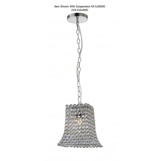 Diyas Diyas IL60019 Kudo Crystal Curved Trapezium Shade - Polished Chrome/Crystal - 22cm - Shade Only