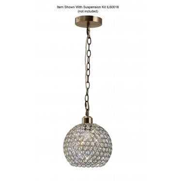 IL60032 Kudo Crystal Ball Shade - Antique Brass/Crystal - 20cm - Shade Only