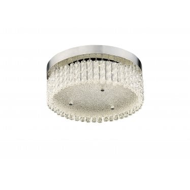 IL80054 Aiden Small Round Ceiling 18W 1600lm LED 4200K Polished Chrome/Crystal