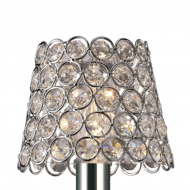 Diyas Diyas ILS10701 Clip On Crystal Ring Shade - Polished Chrome - 8.5/12cm - Shade Only