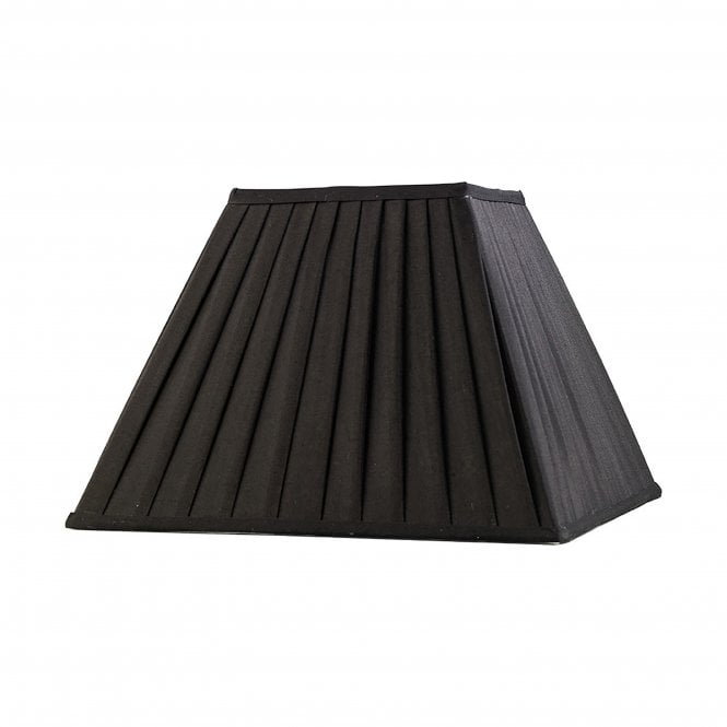 Diyas Diyas ILS20224 Leela Square Pleated Fabric Shade - Black 17.5/35cm - Shade Only