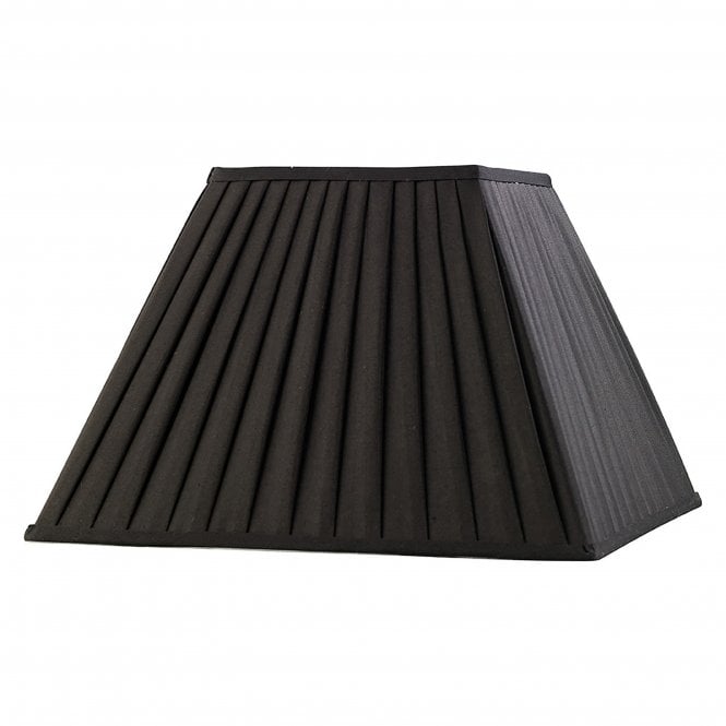 Diyas Diyas ILS20225 Leela Square Pleated Fabric Shade - Black 20/40cm - Shade Only