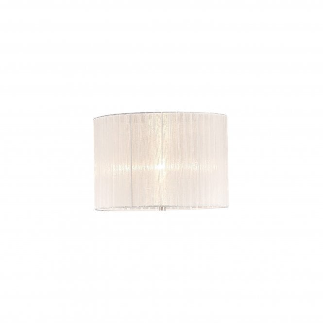 Diyas Diyas ILS31535 Florence Round Organza Shade - White 38cm Suitable For Floor Lamp - Shade Only