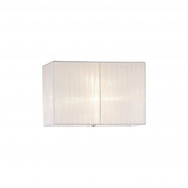 ILS31537 Florence Rectangle Organza Shade - 21cm, White, For Floor Lamp - Shade Only