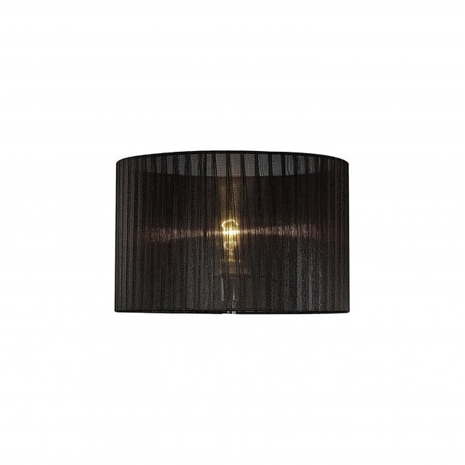 Diyas Diyas ILS31724 Florence Round Organza Shade - Black 36cm Suitable For Table Lamp - Shade Only