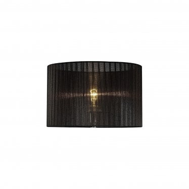 ILS31724 Florence Round Organza Shade - Black 36cm Suitable For Table Lamp - Shade Only