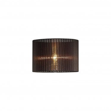 ILS31725 Florence Round Organza Shade - Black 38cm Suitable For Floor Lamp - Shade Only