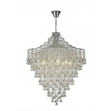 Inina 9 Light Pendant - Polished Chrome & Crystal