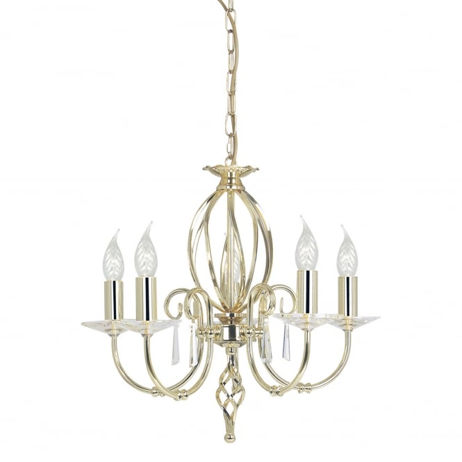 Elstead Lighting Elstead Lighting Aegean 5 Light Chandelier - Polished Brass