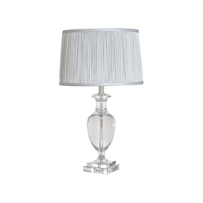 Elstead Lighting Elstead Lighting Antonia Single Table Lamp - Clear Glass & Silver Shade