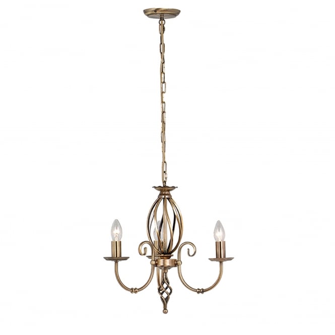 Elstead Lighting Elstead Lighting Artisan 3 Light Chandelier - Aged Brass