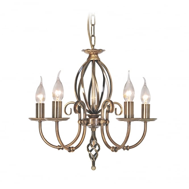 Elstead Lighting Elstead Lighting Artisan 5 Light Chandelier - Aged Brass