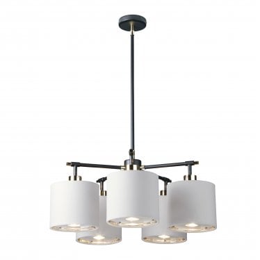 Balance 5 Light Chandelier - Black & Polished Nickel