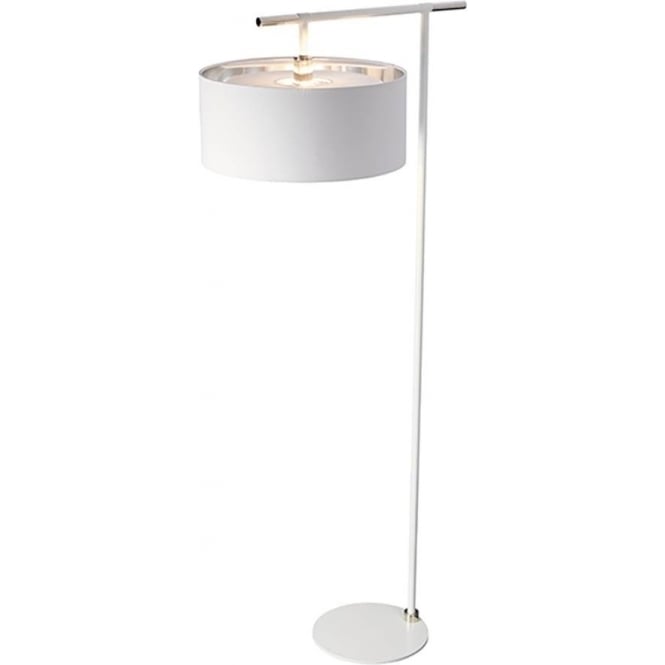 Elstead Lighting Elstead Lighting Balance Single Floor Lamp - White & Polished Nickel