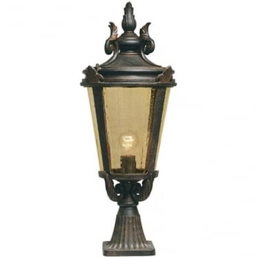 Baltimore Single Large Pedestal Lantern - Weathered Bronze