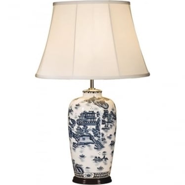 Blue Traditional Single Table Lamp - Blue