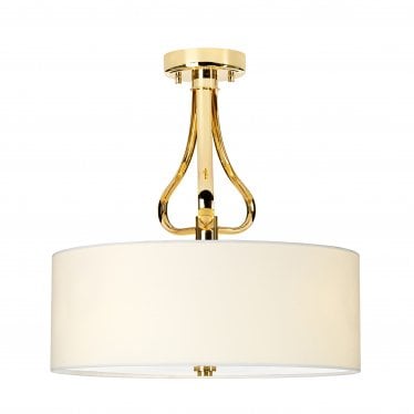 Falmouth 3 Light Bathroom Semi-Flush Fitting - French Gold