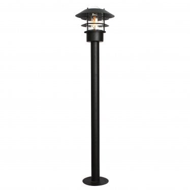 Helsingor Single Bollard Lantern - Black