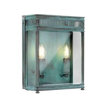 Holborn 2 Light Medium Half Lantern - Verdigris