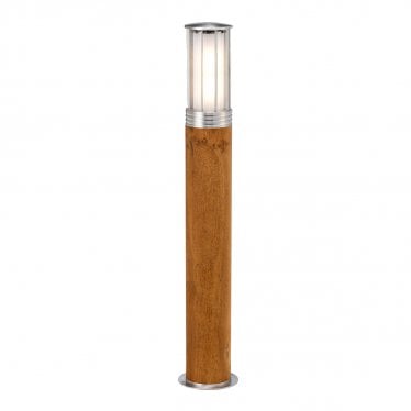 Hornsea Single Bollard - Teak with 316 Stainless Steel