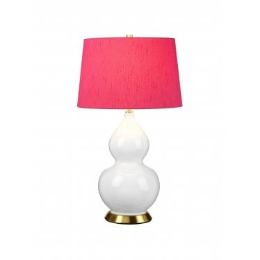 Isla 1 Light Table Lamp - White, Aged Brass & Cranberry