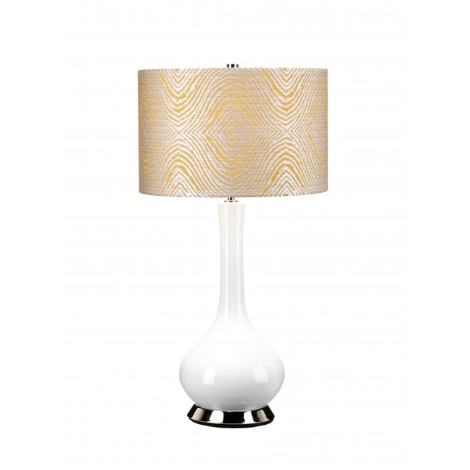 Elstead Lighting Elstead Lighting Milo 1 Light Table Lamp - White, Polished Nickel & Yellow