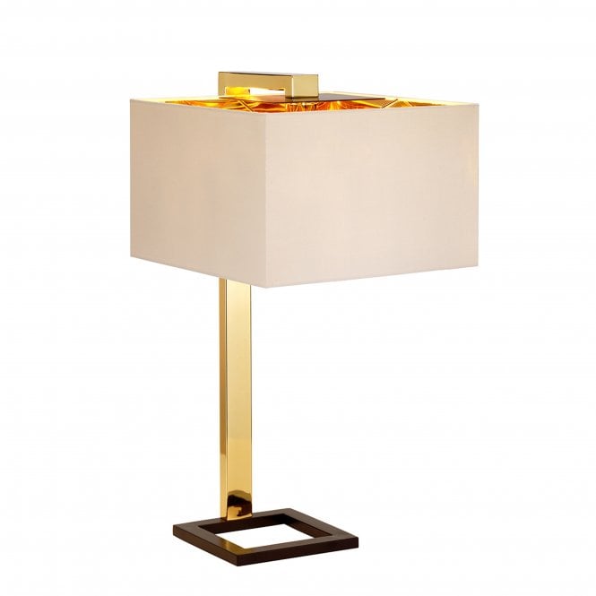 Elstead Lighting Elstead Lighting Plein Single Table Lamp - Dark Brown & Polished Gold