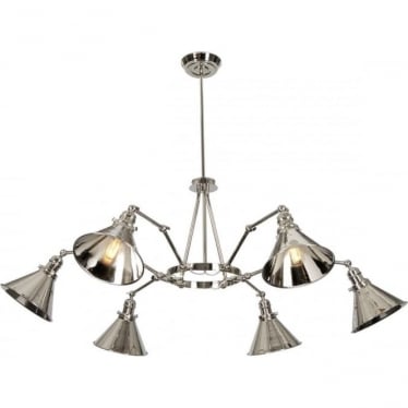 Provence 6 Light Chandelier - Polished Nickel