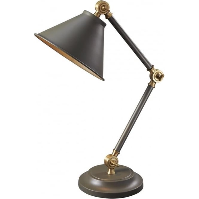 Elstead Lighting Elstead Lighting Provence Element Single Mini Table Lamp - Dark Grey & Aged Brass