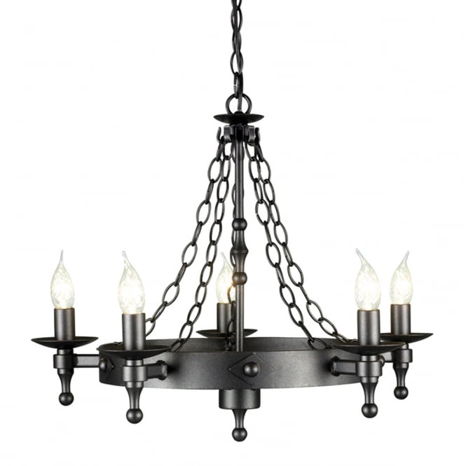 Elstead Lighting Elstead Lighting Warwick 5 Light Chandelier - Graphite Black