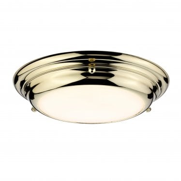 Welland Single Mini LED Bathroom Flush Light - Polished Brass