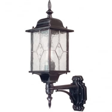 Wexford Single Up Wall Lantern - Black & Silver