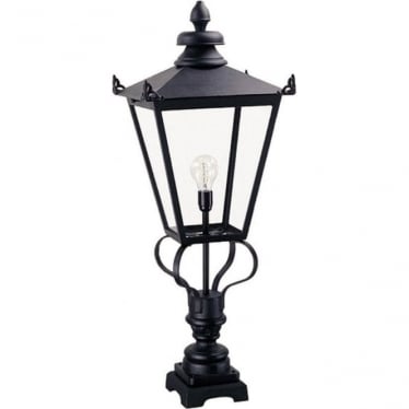 Wilmslow Single Pedestal Lantern - Black