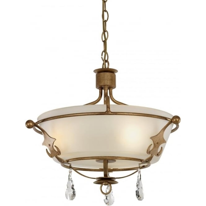 Elstead Lighting Elstead Lighting Windsor 3 Light Semi-Flush Fitting - Gold Patina