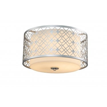 Ziggy 2 Light Medium Flush - Lacquered Silver