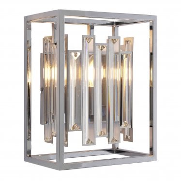 Acadia Single Light Wall Light  - Clear Crystal & Chrome Plate