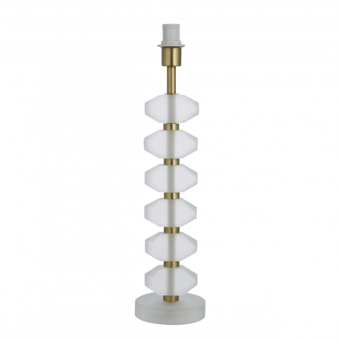 Endon Lighting Endon Lighting Annabelle Single Light Table Lamp Base - Frosted Crystal & Brushed Gold Plate - Base Only