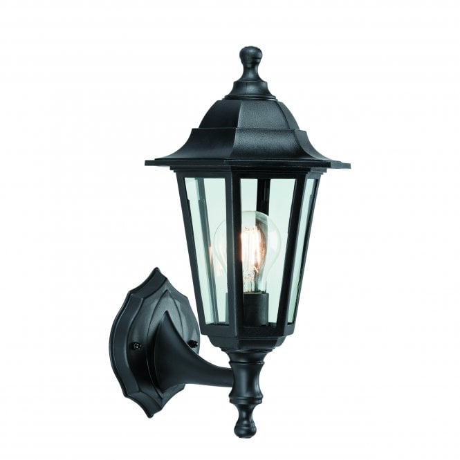 Endon Lighting Endon Lighting Bayswater Single Light Wall Light - Black Polypropylene & Clear Glass