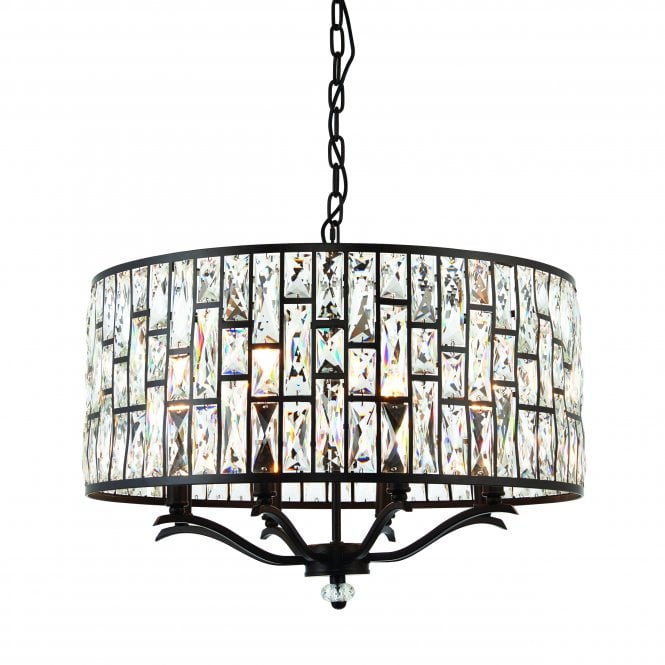 Endon Lighting Endon Lighting Belle 8 Light Pendant - Dark Bronze & Clear Crystal Glass