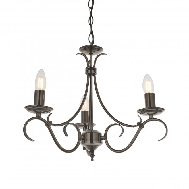 Endon Lighting Endon Lighting Bernice 3 Light Pendant - Antique Silver Effect Plate