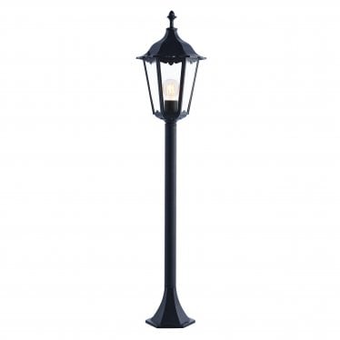 Burford Single Light Bollard - Matt Black & Clear Glass