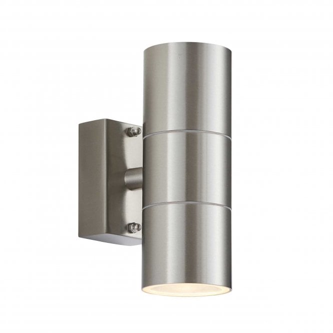 Endon Lighting Endon Lighting Canon 2 Light Wall Light - Polished Stainless Steel & Clear Glass