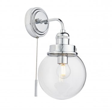 Cheswick Single Light Wall - Chrome Plate & Clear Glass