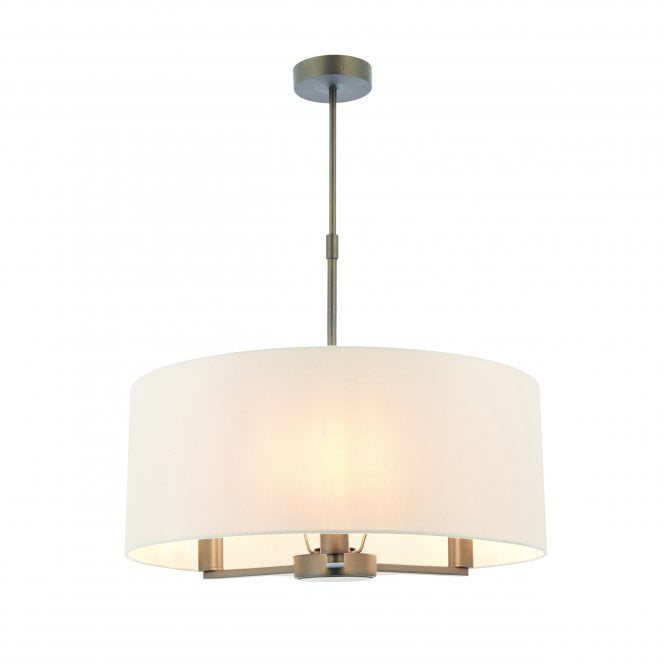 Endon Lighting Endon Lighting Daley 3 Light Pendant - Antique Bronze Plate & Marble Fabric