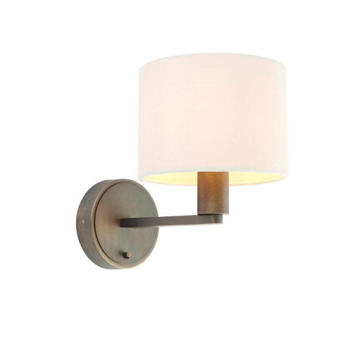 Endon Lighting Endon Lighting Daley Single Light Wall Light -Antique Bronze Plate & Marble Fabric