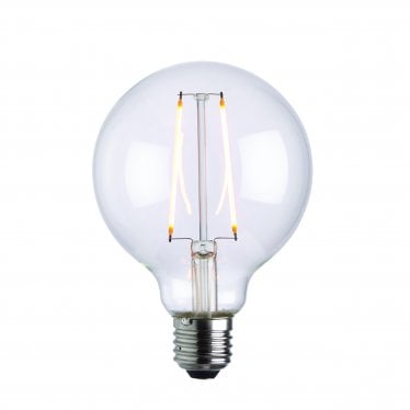 E27 LED 2W 95mm Globe Bulb - 2200K - Non-Dimmable - Clear Glass